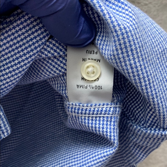 Psycho Bunny Blue and White Dress Shirt with Button-Down Collar - Picture 6 of 16